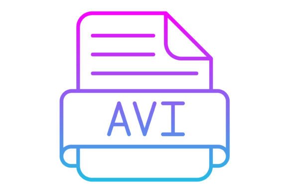 Avi File Line Gradient Icon: A Modern Design Asset