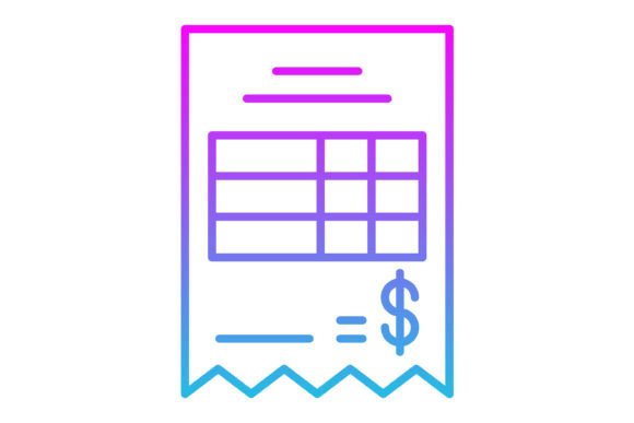 Bill Line Gradient Icon: A Modern Asset for Designers