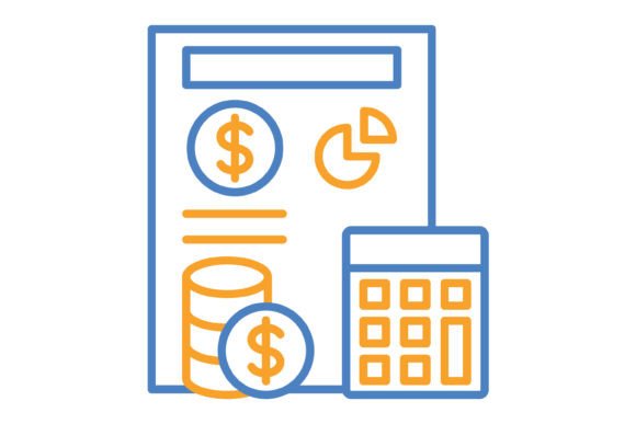 Budget Blue & Orange Line Icon: A Practical Design Asset