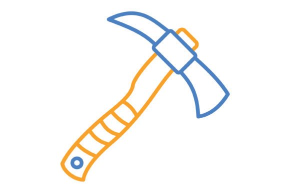 Building a Stronger Brand with the Pickaxe Blue & Orange Line Icon
