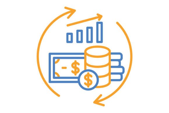 Cash Flow Blue & Orange Line Icon: A Visual Guide