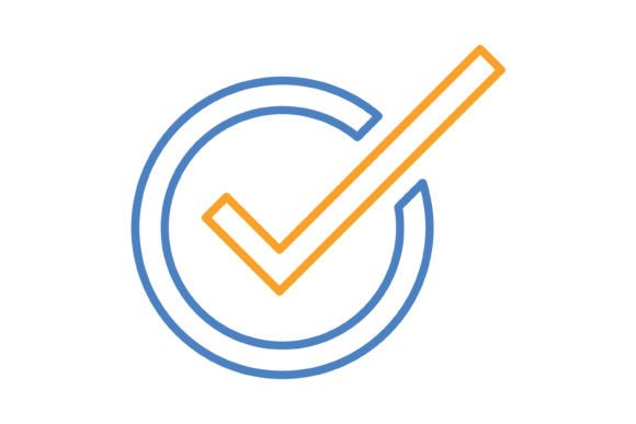 Check Blue & Orange Line Icon: Modern Design Asset