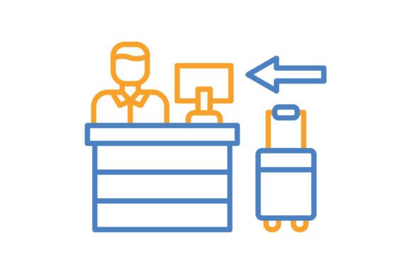 Check in Blue & Orange Line Icon: A Versatile Asset for Modern Design