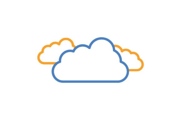 Clouds Blue & Orange Line Icon: A Versatile Design Asset