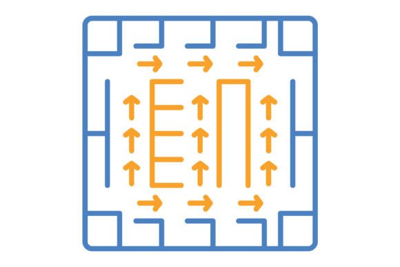 Evacuation Plan Blue & Orange Line Icon: A Designer's Guide