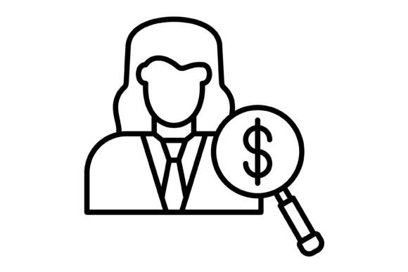 Female Auditor Outline Icon: Your Go-To Vector Asset