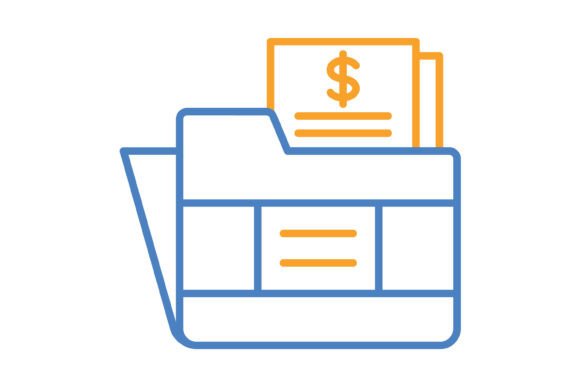 Folder Blue & Orange Line Icon: Your Go-To for Clear Visual Communication