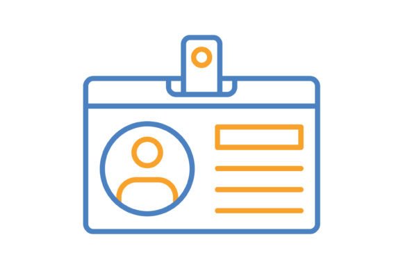 Id Card Blue & Orange Line Icon: A Versatile Asset