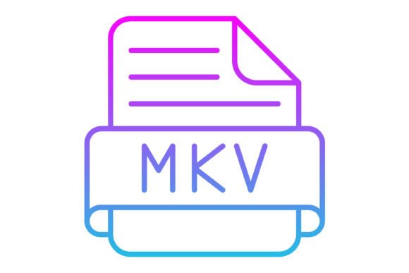 Mkv File Line Gradient Icon: Your Versatile Design Asset