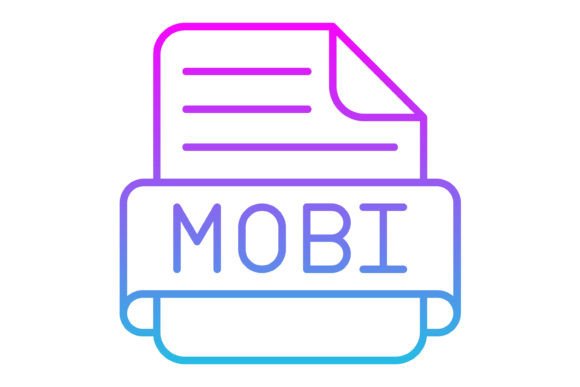 Mobi File Line Gradient Icon: A Modern Design Asset for Digital Projects