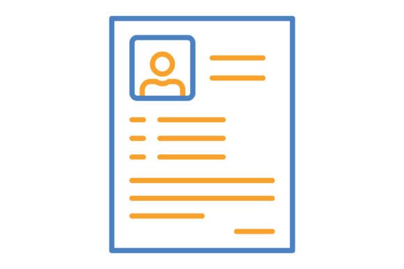 Modernize Your CV with Blue & Orange Line Icons