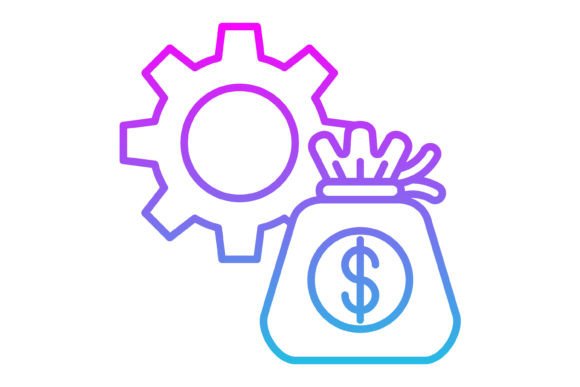 Money Management Line Gradient Icon: A Modern Asset for Design