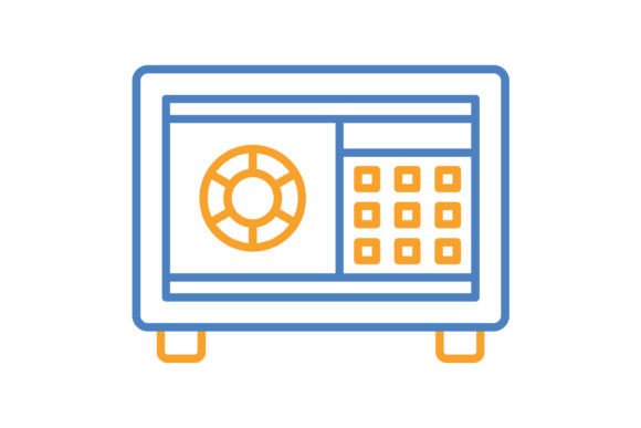 Safebox Blue & Orange Line Icon: A Flexible Asset for Modern Design