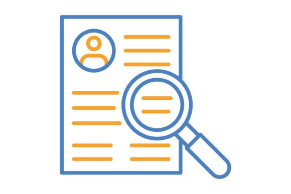 Search Blue & Orange Line Icon: Vibrant Clarity for Digital Projects