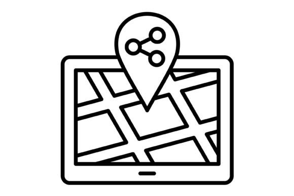 Share Location Outline Icon: A Modern Design Essential