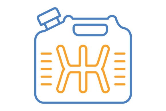 Smart Fuel Icons: Blue & Orange Line Design for Your Projects