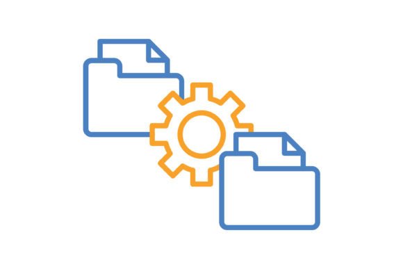 Streamlining Your Workflow with File Management Blue & Orange Line Icon