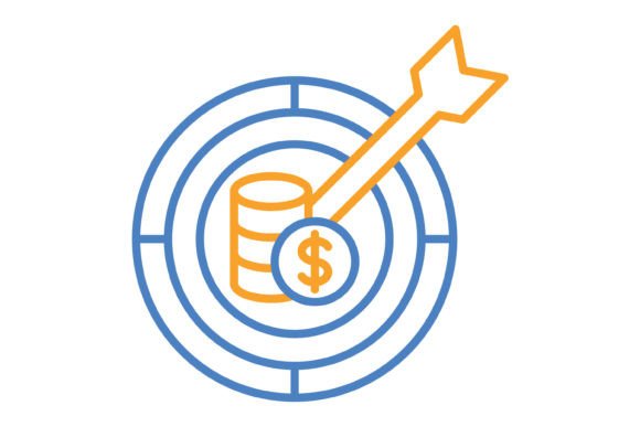 Target Blue & Orange Line Icon: Dynamic Visuals for Modern Brands