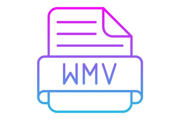 The Wmv File Line Gradient Icon: A Modern Design Asset