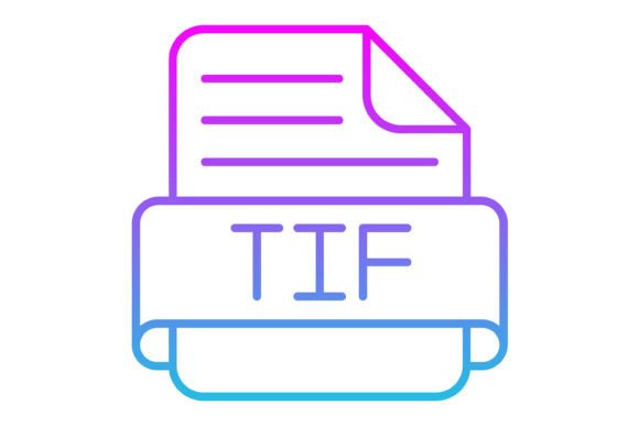 Tif File Line Gradient Icon: Modern Vector Graphics for Every Project